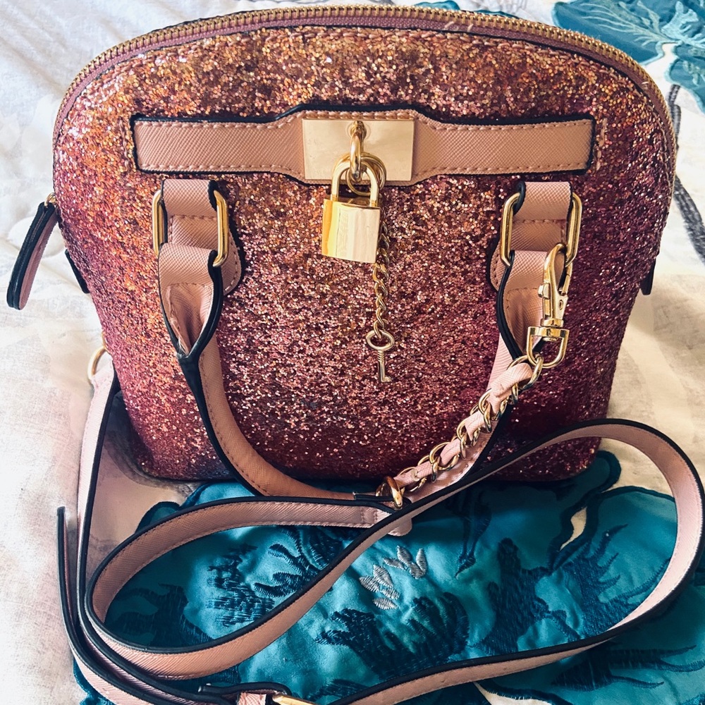 Aldo Sparkling Rose Gold Satchel